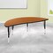 Flash Furniture Half Round 30 W, 60 L, 25.25 H, Chrome, Laminate, Particleboard, Steel, Wood Grain XU-A60-HCIRC-OAK-T-P-GG - alternate 1